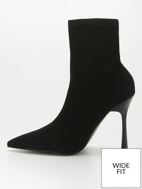 river-island-wide-fit-heeled-sock-boot-black