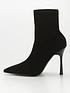 image of river-island-wide-fit-heeled-sock-boot-black