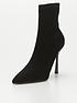  image of river-island-wide-fit-heeled-sock-boot-black