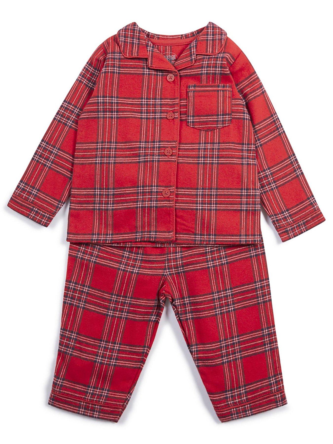 Mamas & Papas Unisex Baby Woven Check Pyjamas Red very.co.uk