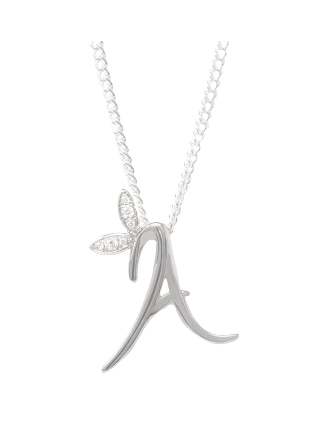 Product photograph of Say It With Winged Initial Necklace from very.co.uk