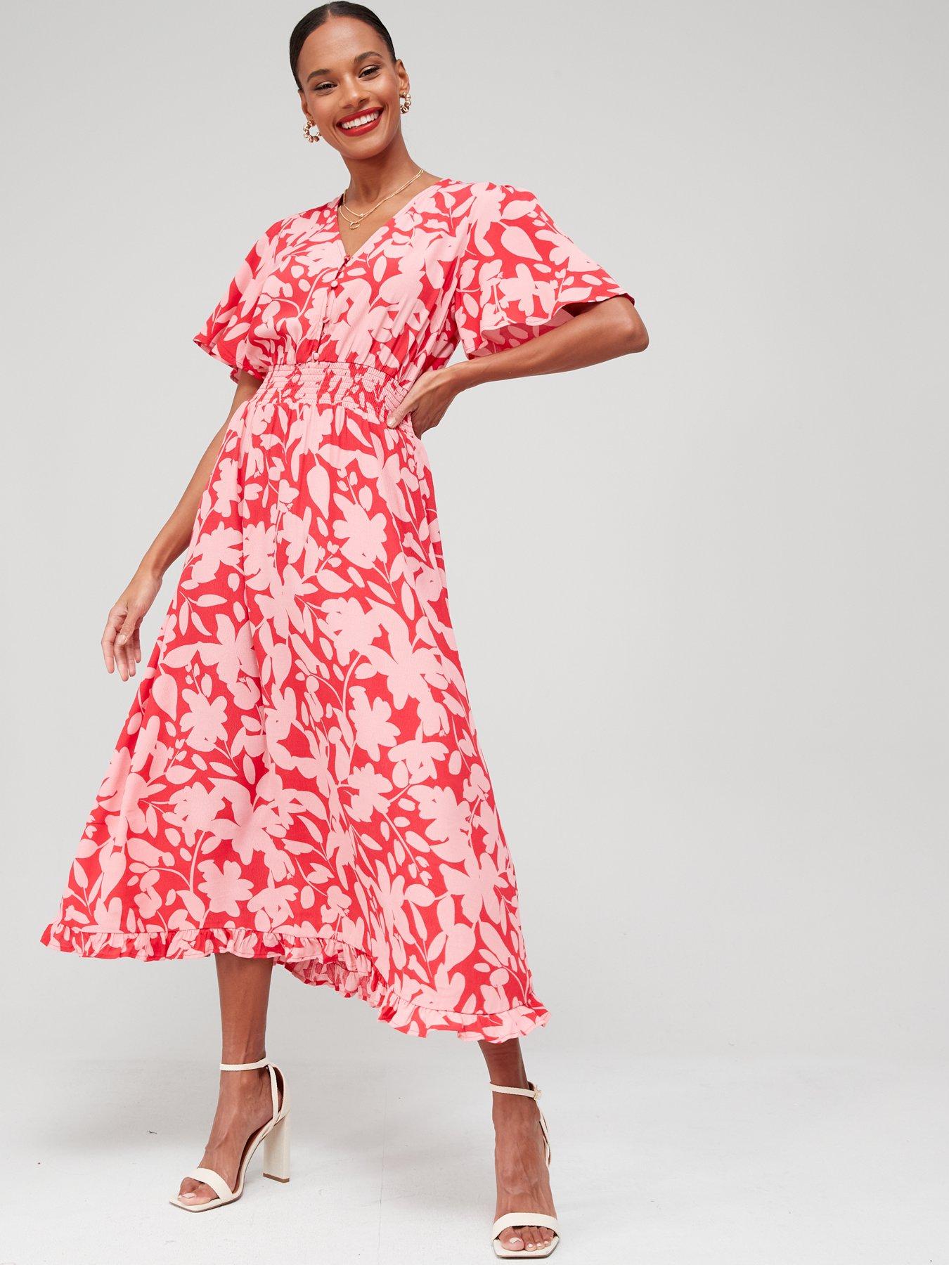 midi shirred waist dress