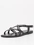  image of v-by-very-leather-strappy-sandal-blacknbsp