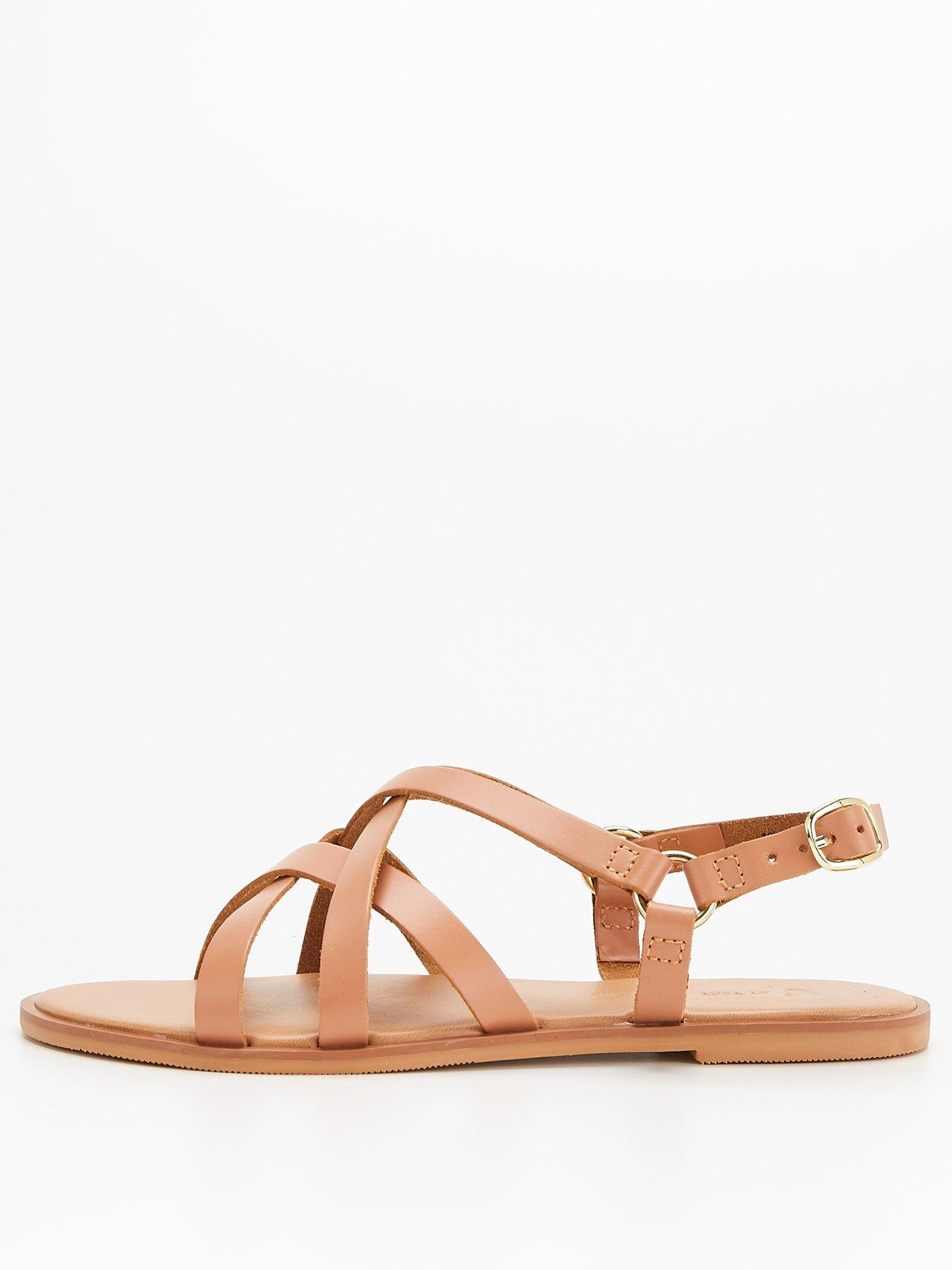 Shoes & boots Leather Strappy Sandal - Tan