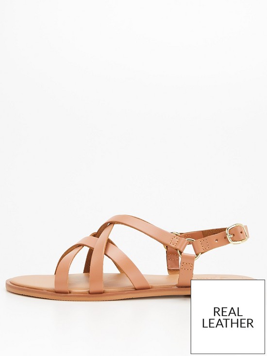 front image of v-by-very-leather-strappy-sandal-tannbsp