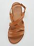  image of v-by-very-wide-fit-leather-strappy-sandal-tannbsp