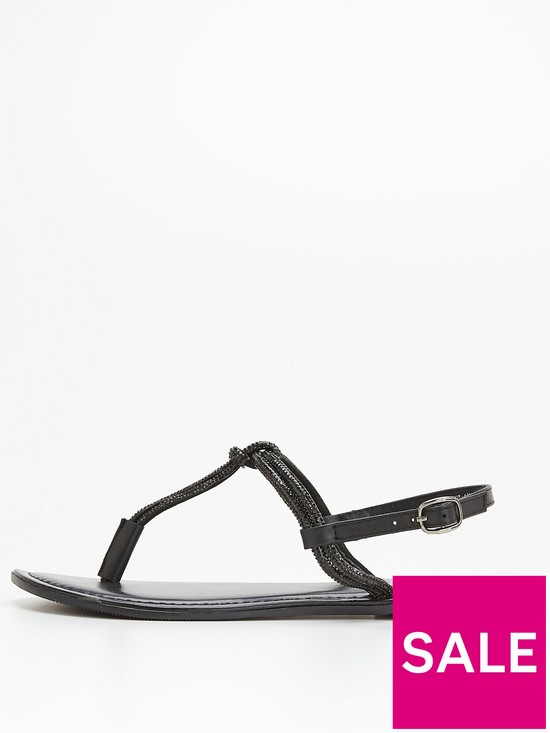 front image of v-by-very-embellished-leather-toe-post-sandal-blacknbsp
