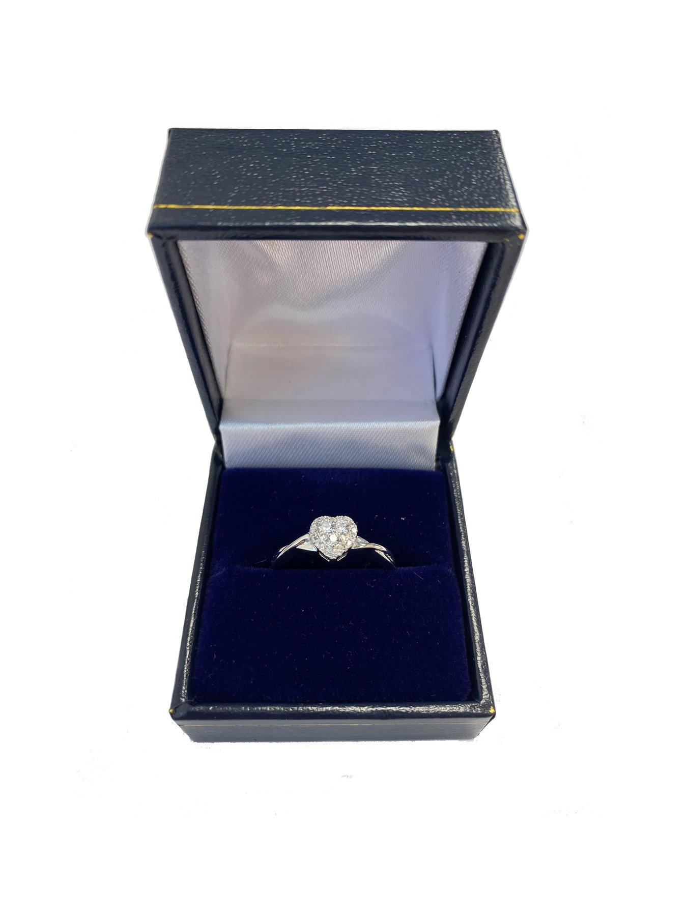 Image 6 of 6 of Love DIAMOND 9ct White Gold 0.22ct Diamond Halo Heart Cluster Ring