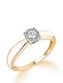  image of love-diamond-9ct-white-gold-020ct-diamond-halo-solitaire-engagement-ring