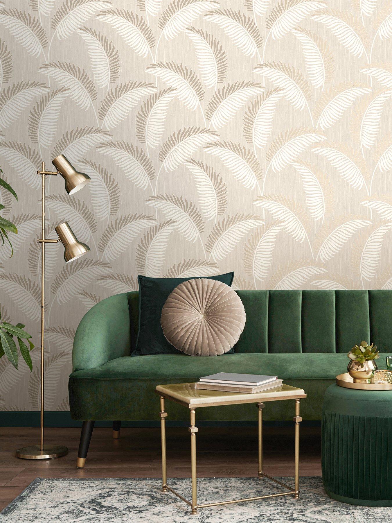 Image 1 of 5 of Fine Decor Cascade Leaf Cream/gold