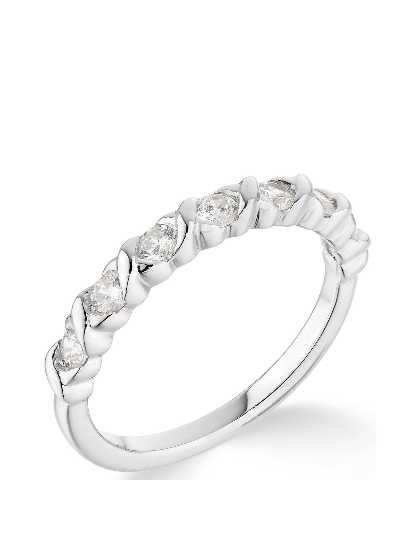 Product photograph of Love Diamond 9ct White Gold 0 33ct 8 Stone Diamond Eternity Ring from very.co.uk