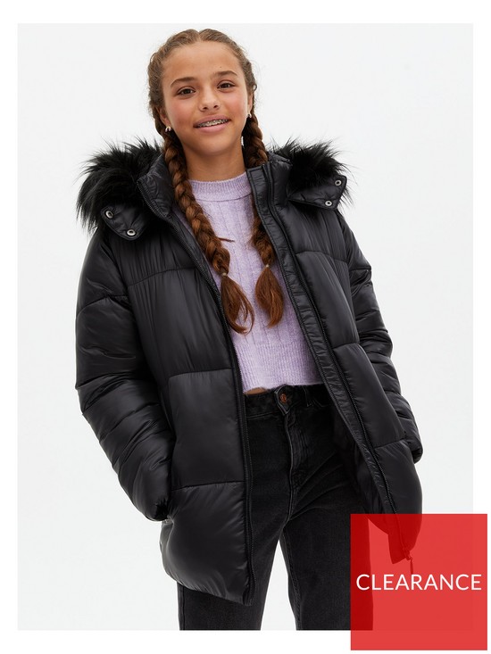 front image of new-look-915-faux-fur-hooded-padded-jacket-black
