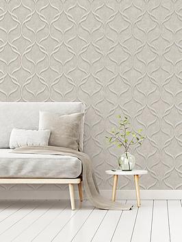 Product photograph of Fine Decor Milano Wave Wallpaper - Stone from very.co.uk