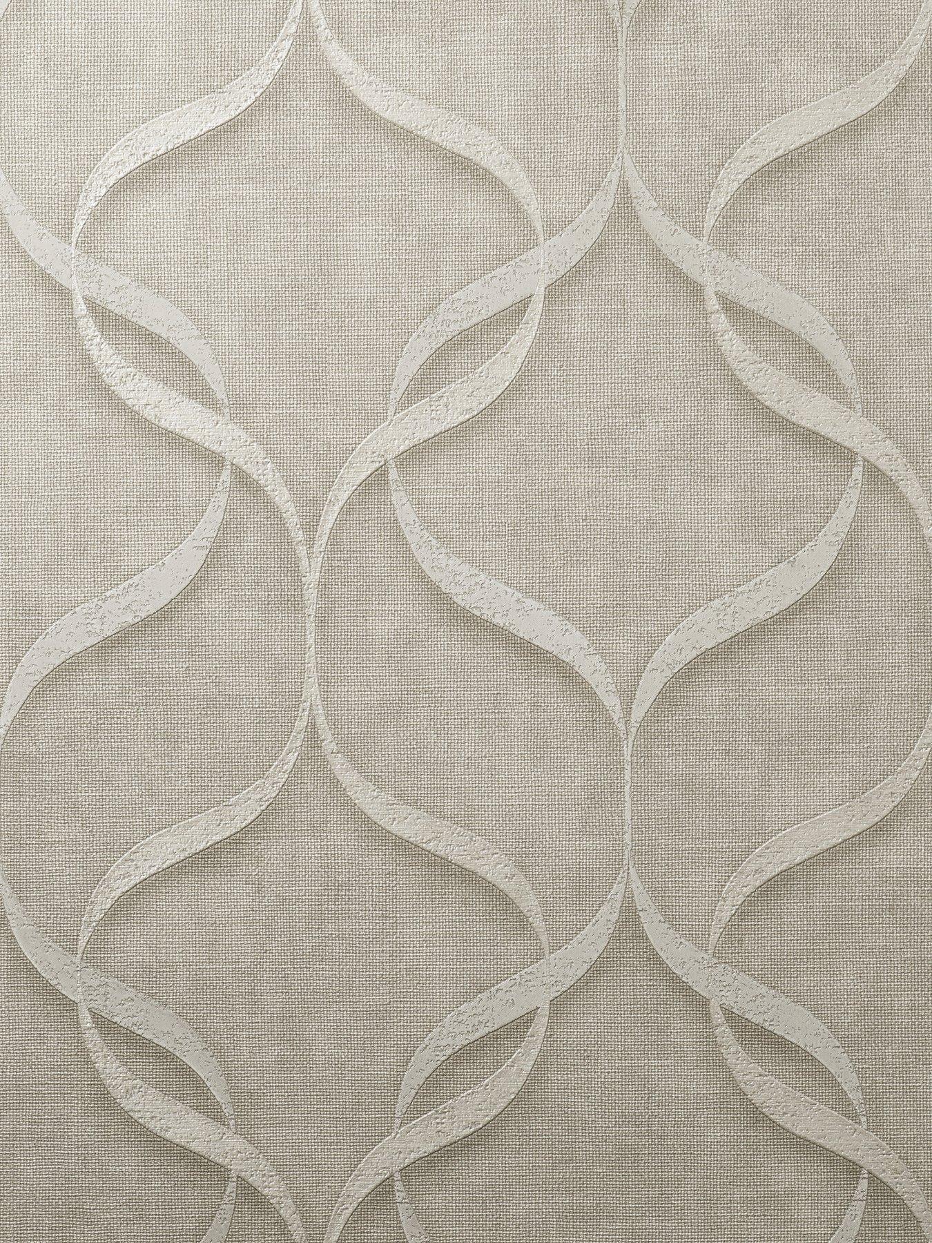 Product photograph of Fine D Cor Milano Wave Wallpaper - Stone from very.co.uk
