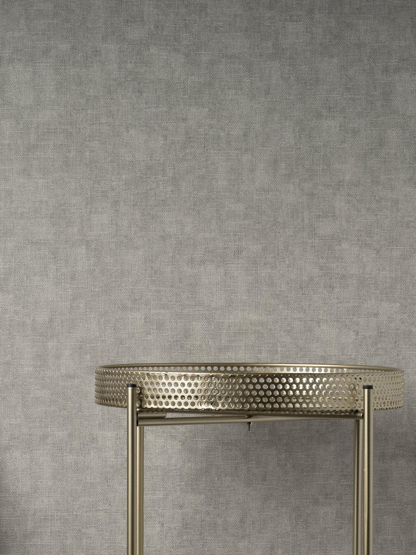 Product photograph of Fine D Cor Milano Hessian Wallpaper - Grey from very.co.uk