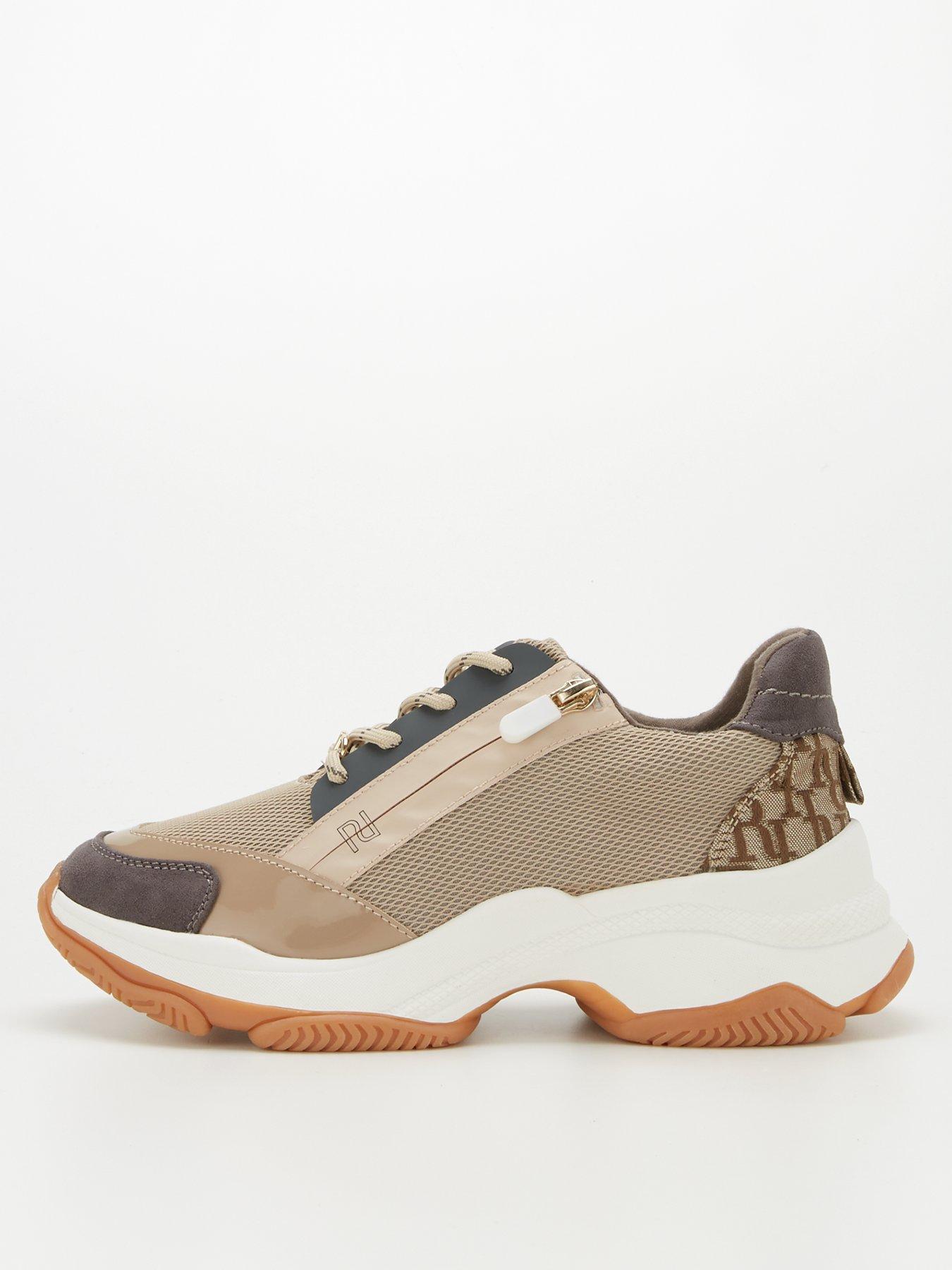 Trainers Side Zip Chunky Trainer - Beige
