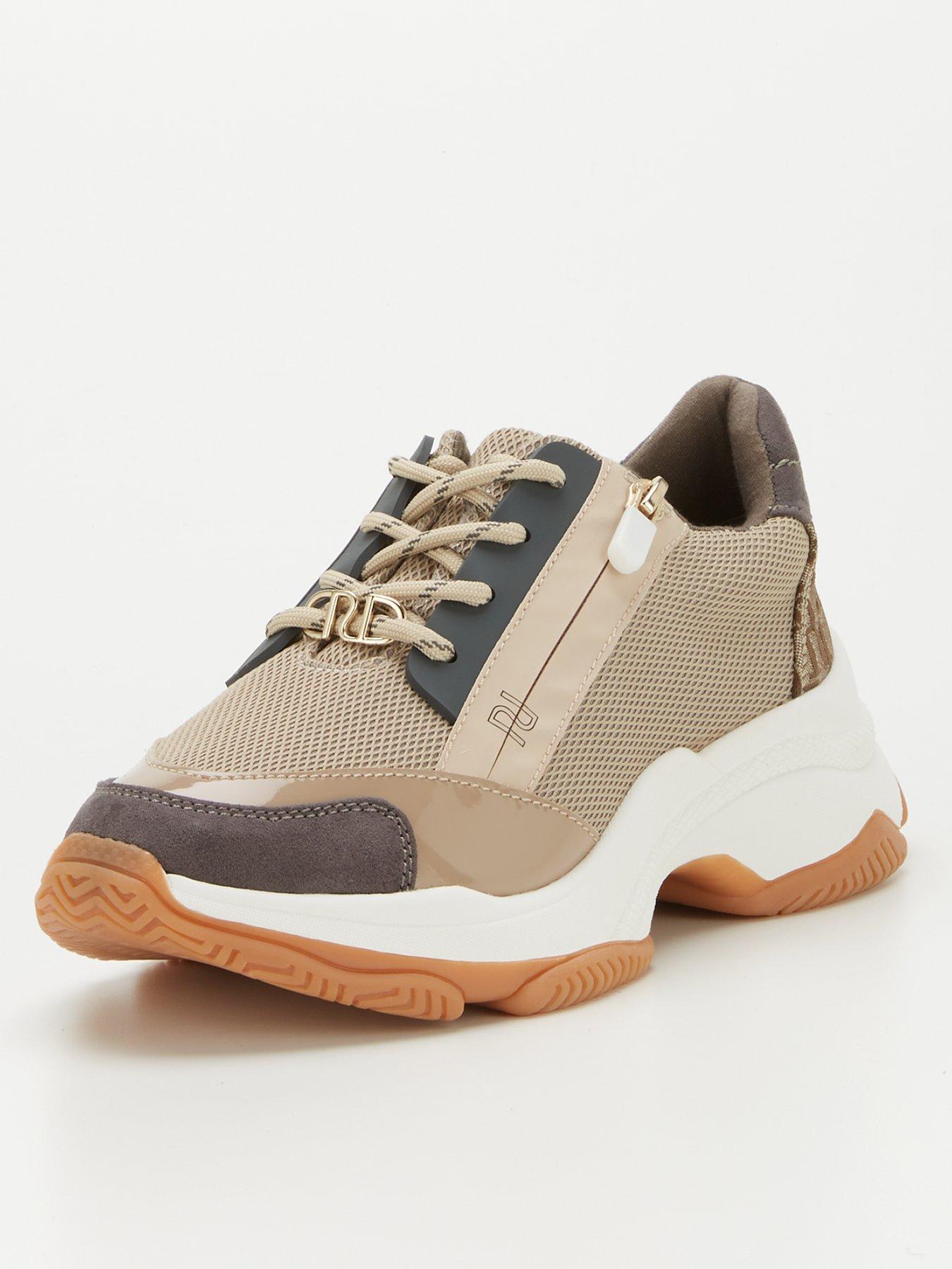 Trainers Side Zip Chunky Trainer - Beige