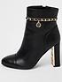  image of river-island-wide-fit-ankle-chain-detail-boot-black