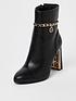  image of river-island-wide-fit-ankle-chain-detail-boot-black