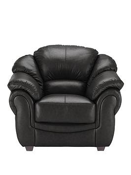 Product photograph of Napoli Real Leather Faux Leather Armchair from very.co.uk