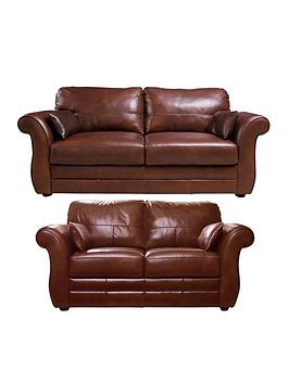 Vantage Italian Leather 3 Seater + 2 Seater Sofa Set (Buy And Save!)