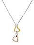  image of hot-diamonds-trio-triple-heart-pendant-rose-and-yellow-gold