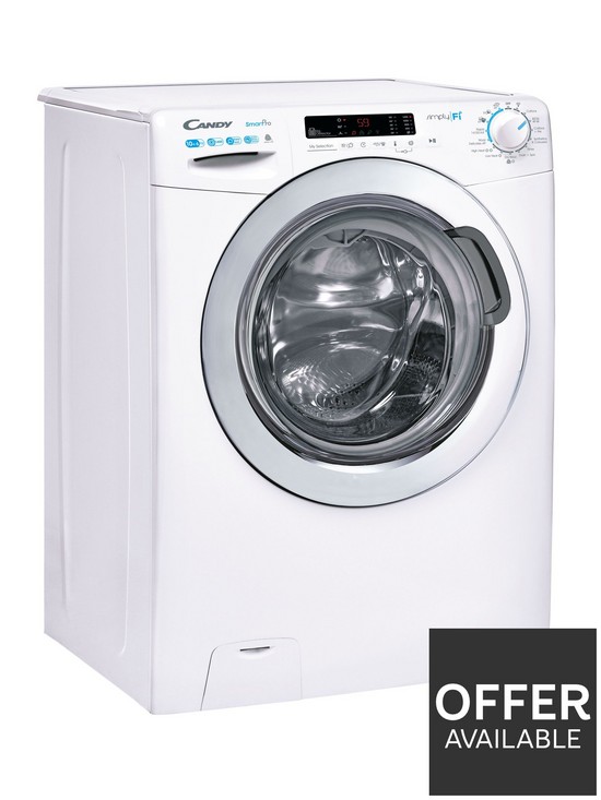 stillFront image of candy-smart-pro-csow-41063dwce-10kg-6kg-washer-dryer-1400-rpm-wifi-connected--nbspwhite-with-chrome-door