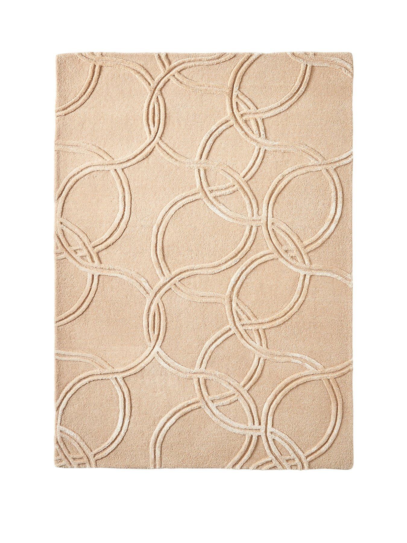 Product photograph of Michelle Keegan Home Carved Lines Rug from very.co.uk