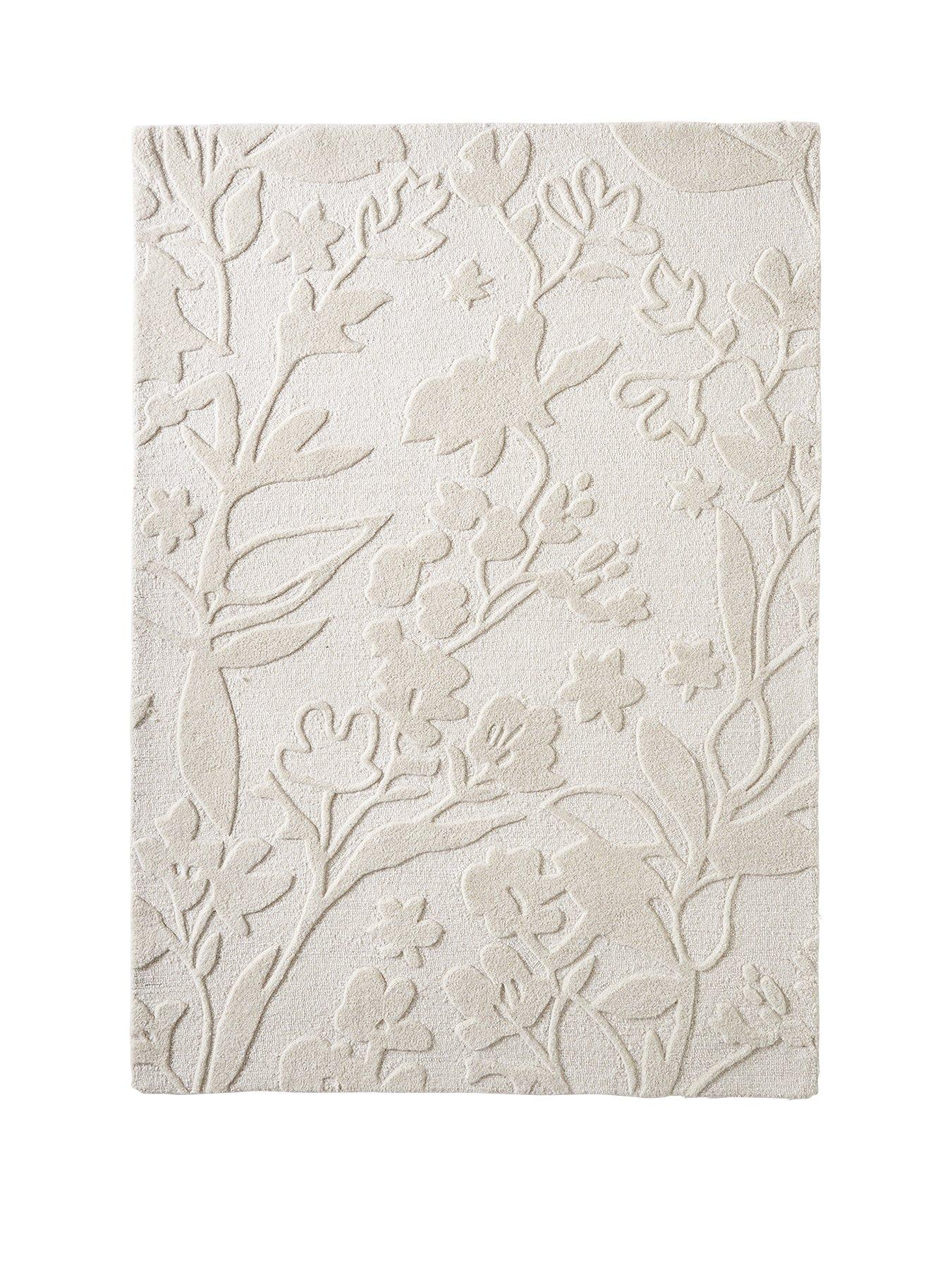 Floral Silhouette Woven Rug | very.co.uk