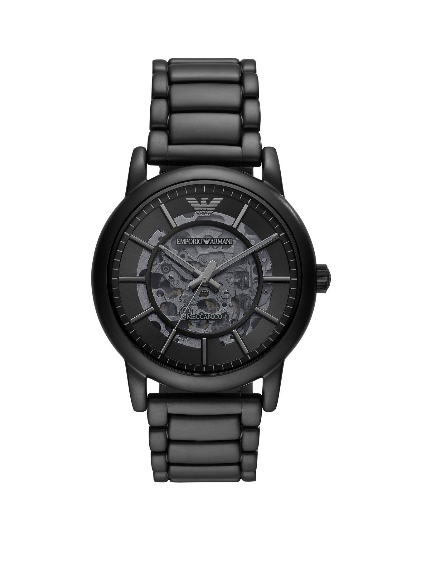 Men Automatic Black Stainless Steel Watch