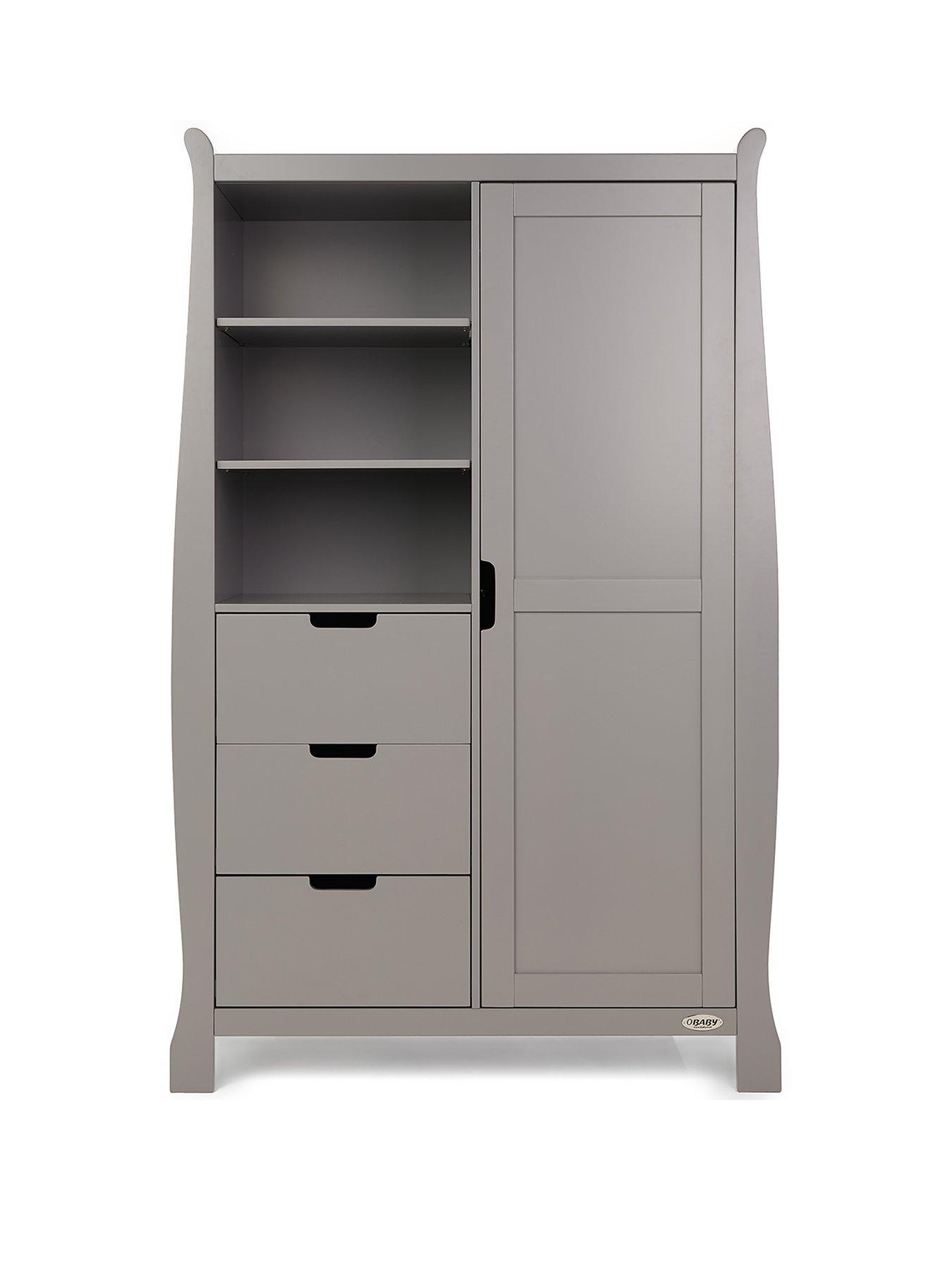 Product photograph of Obaby Stamford Sleigh Double Wardrobe - Warm Grey from very.co.uk