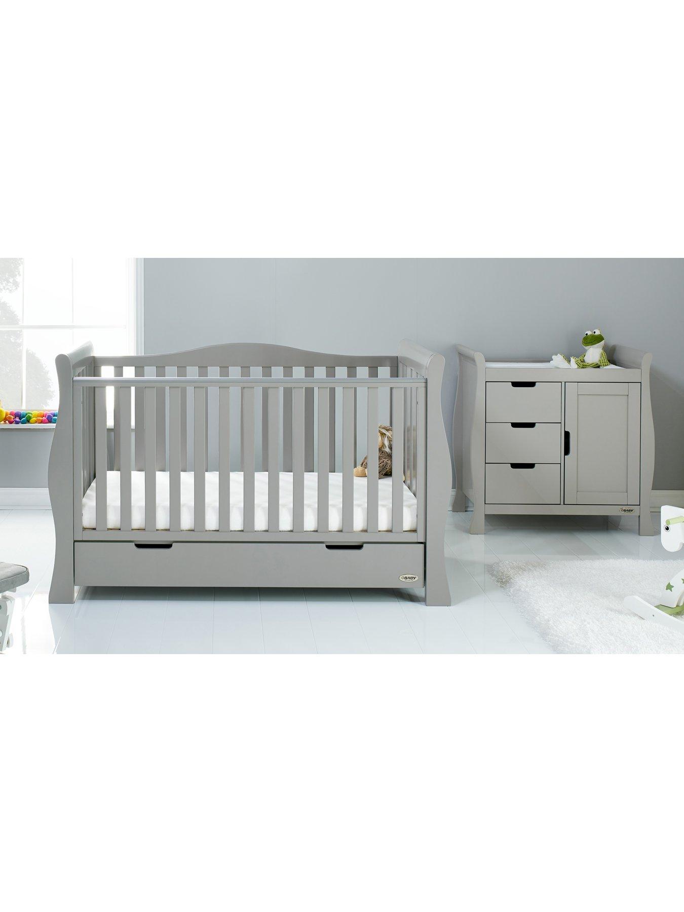 Product photograph of Obaby Stamford Luxe 2-piece Nursery Furniture Room Set - Warm Grey from very.co.uk