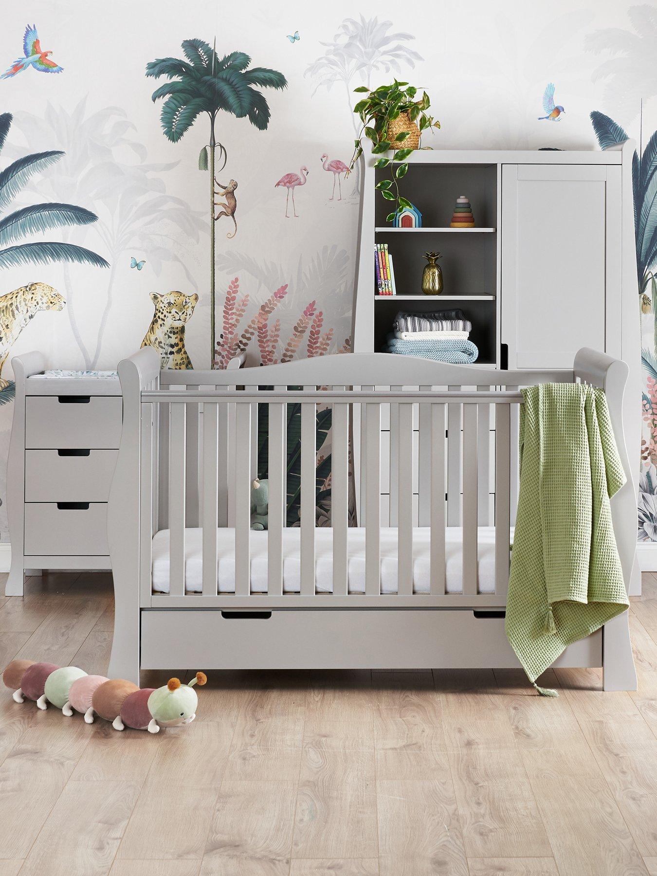 Product photograph of Obaby Stamford Luxe 3-piece Nursery Furniture Room Set - Warm Grey from very.co.uk
