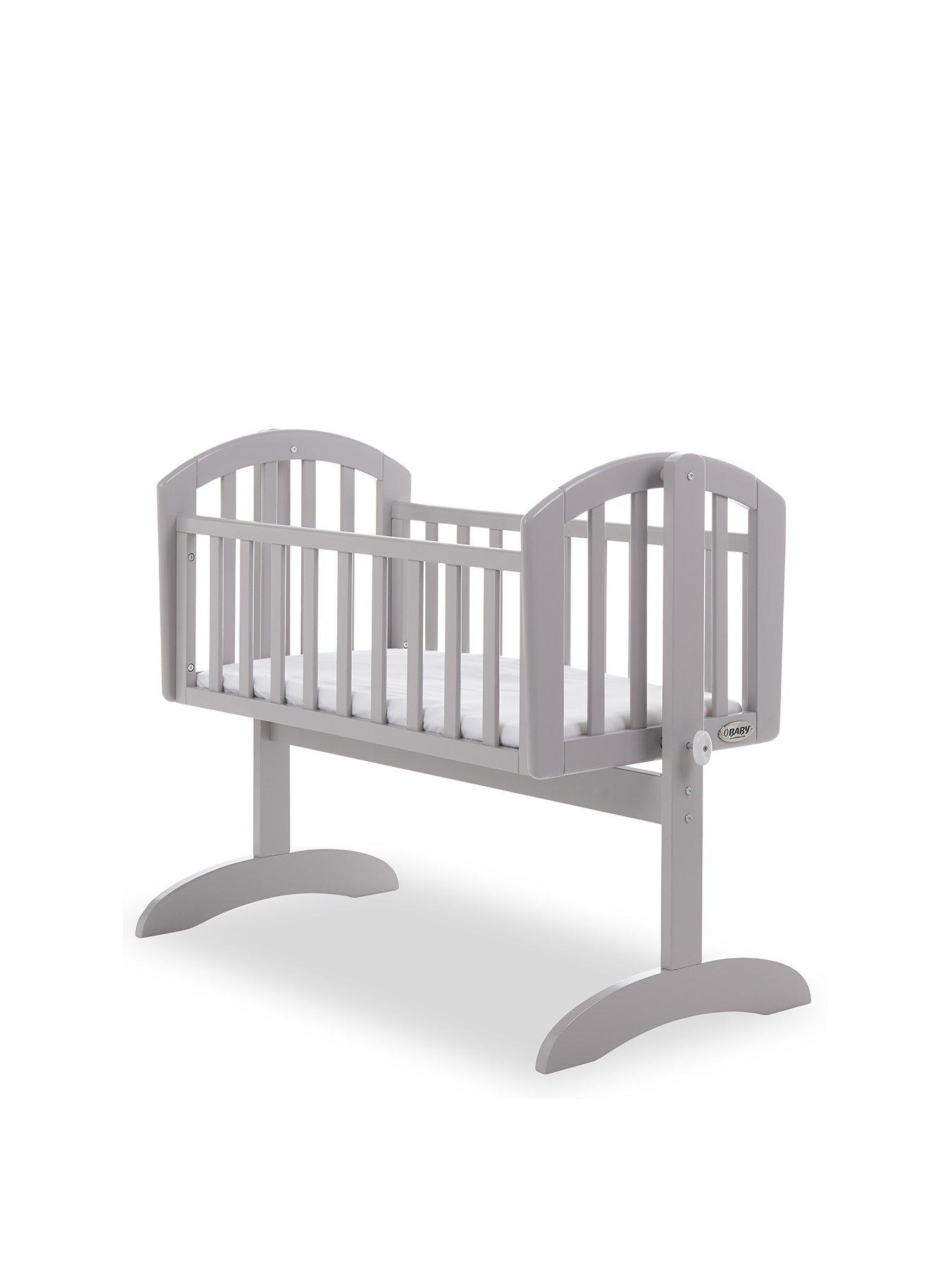 Obaby Sophie Swinging Crib  &  Mattress - Warm Grey