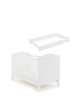 Obaby Whitby Cot Bed  Cot Top Changer - White