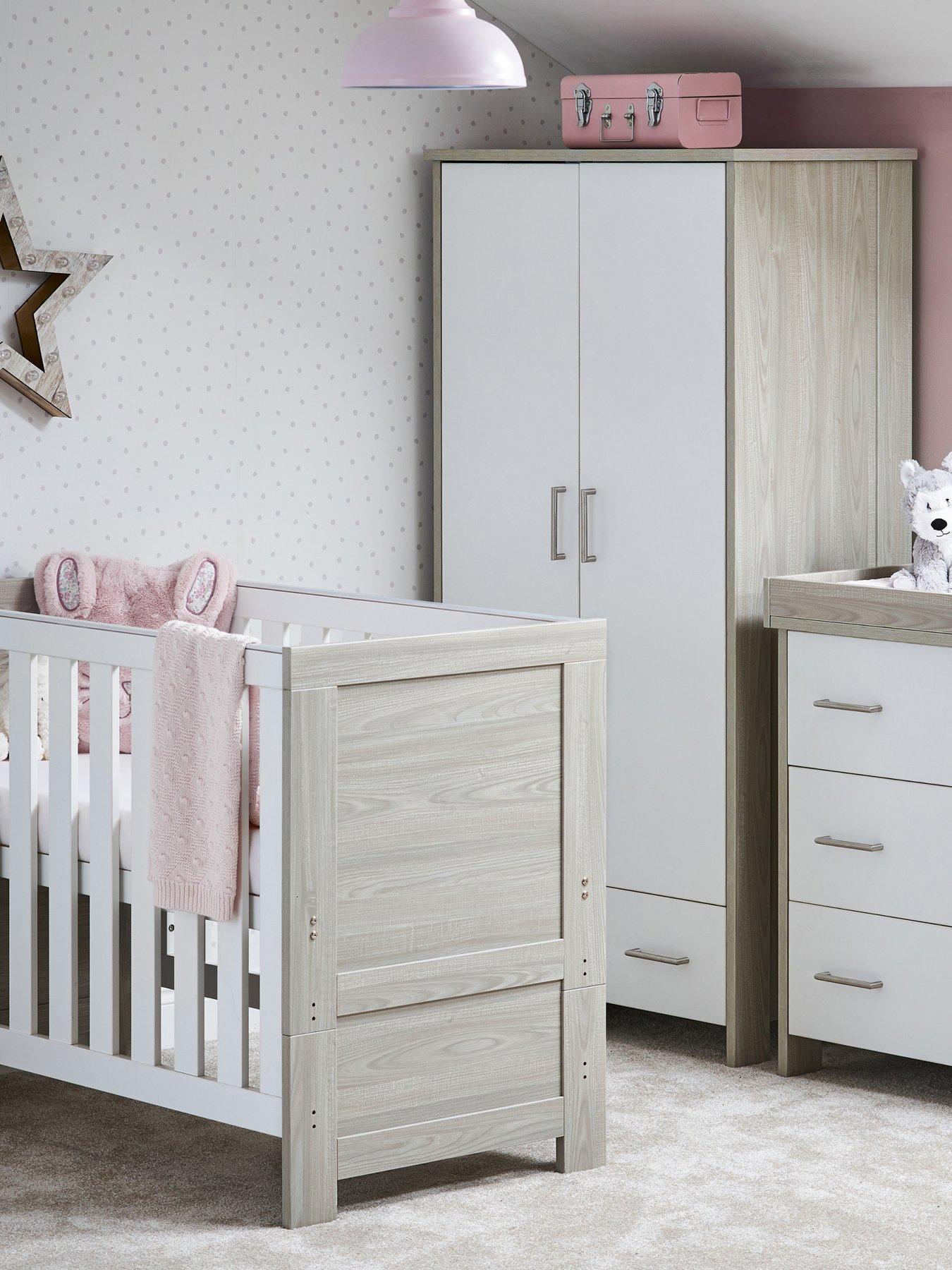 Obaby Nika Mini 3-Piece Room Set - Grey Wash/White
