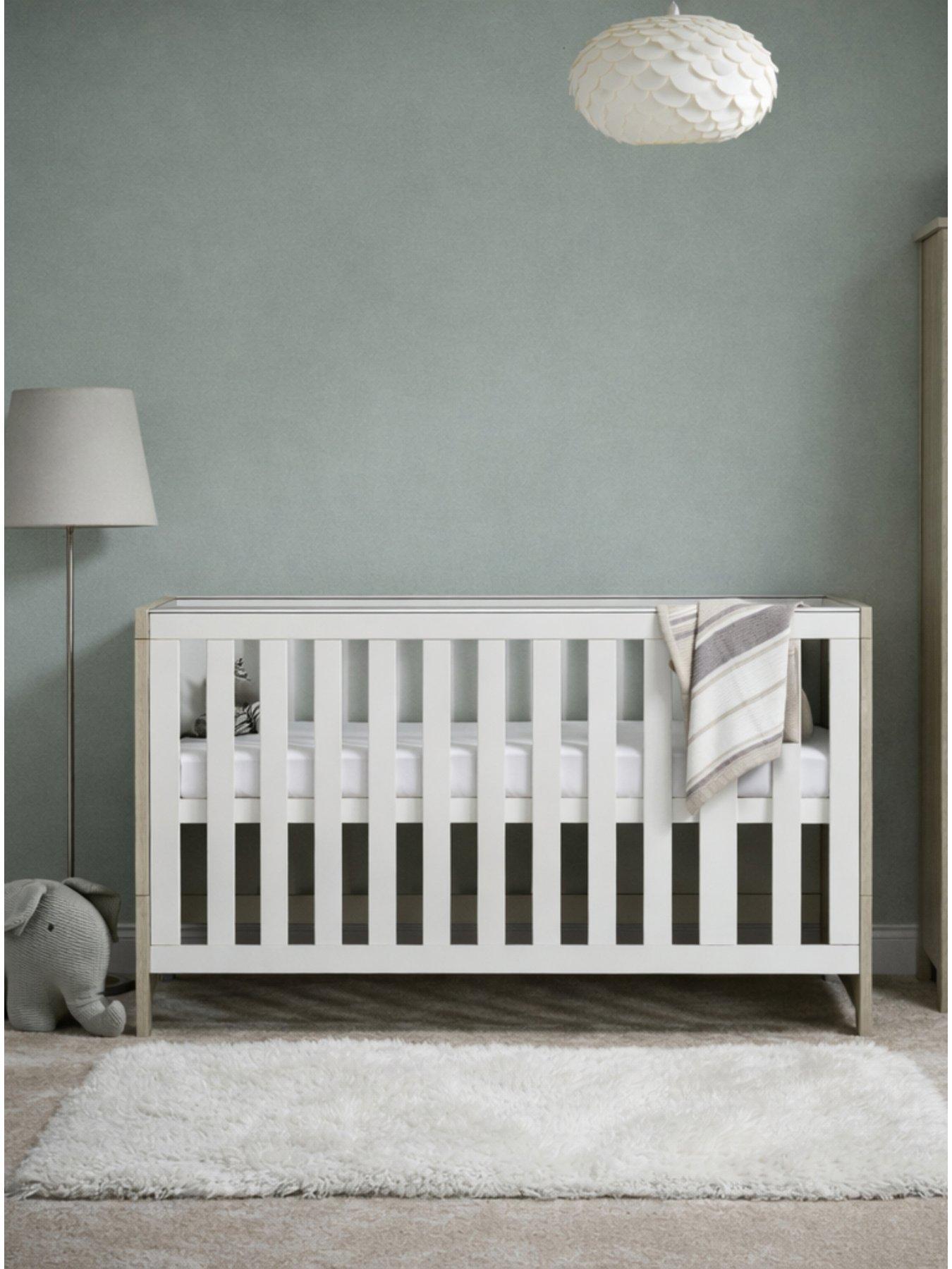 Obaby Nika Cot Bed - Grey Wash/White