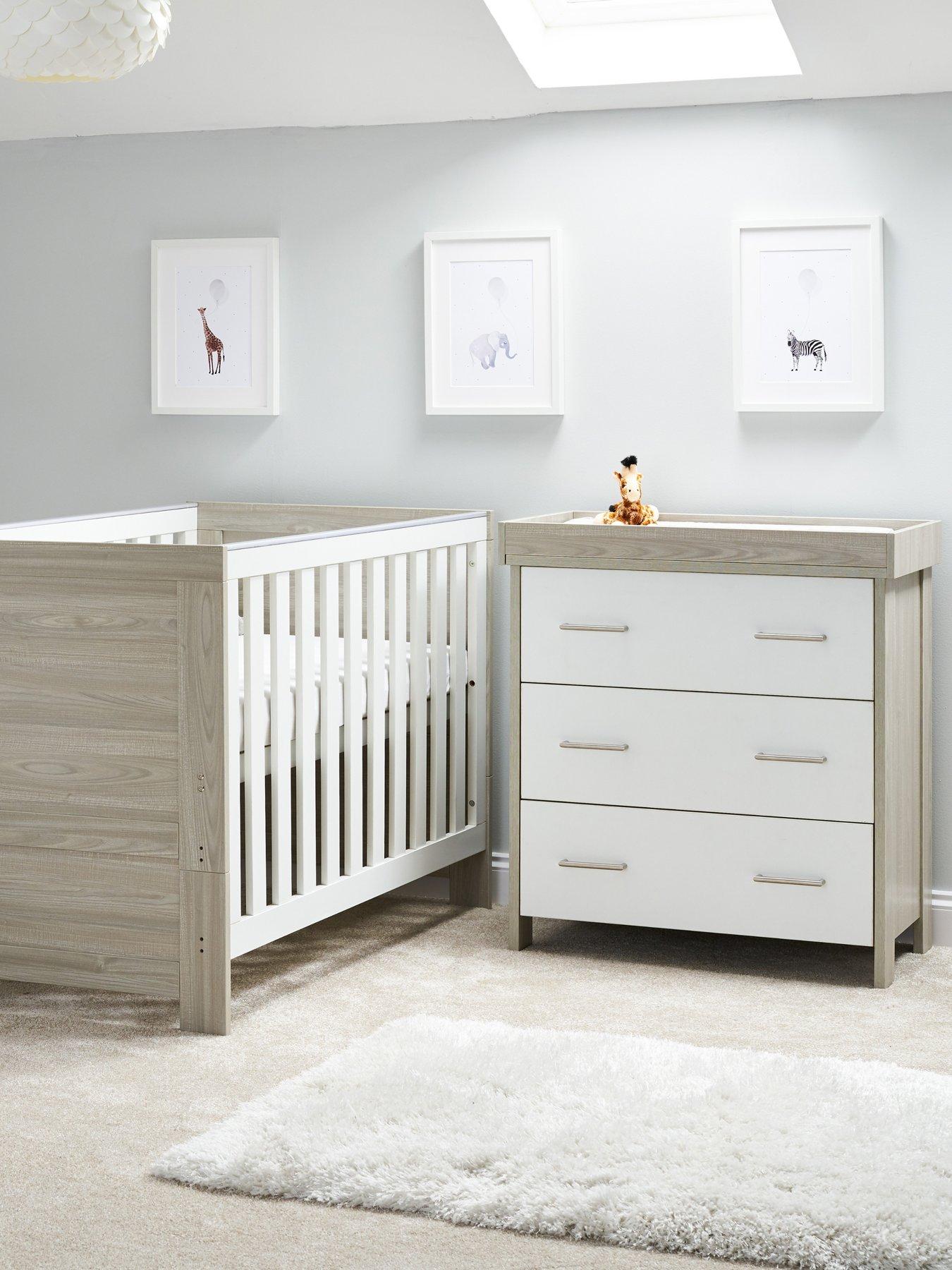 Product photograph of Obaby Nika 2 Piece Room Set - Grey Wash White from very.co.uk