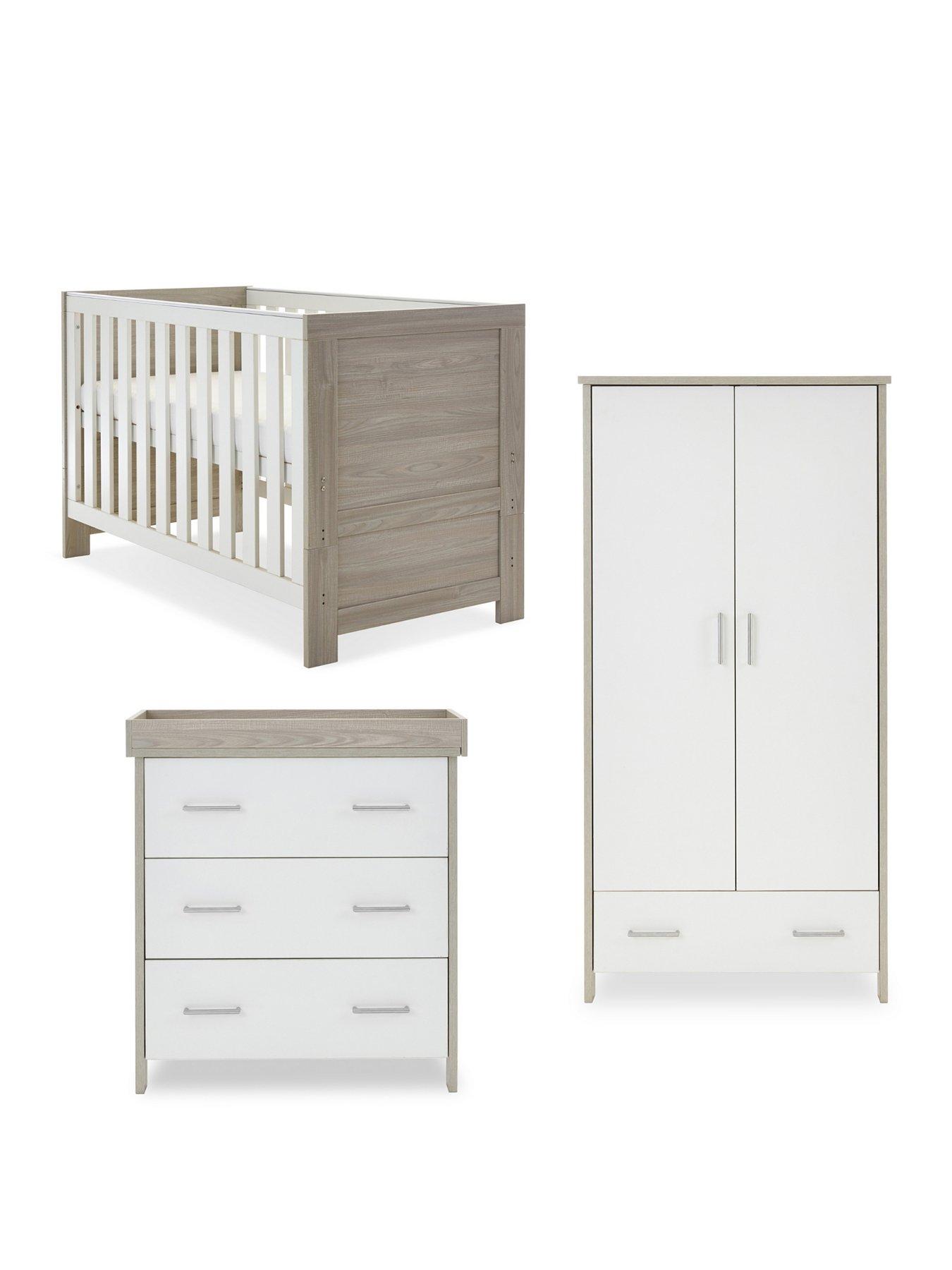 Obaby Nika 3-Piece Room Set - Grey Wash/White