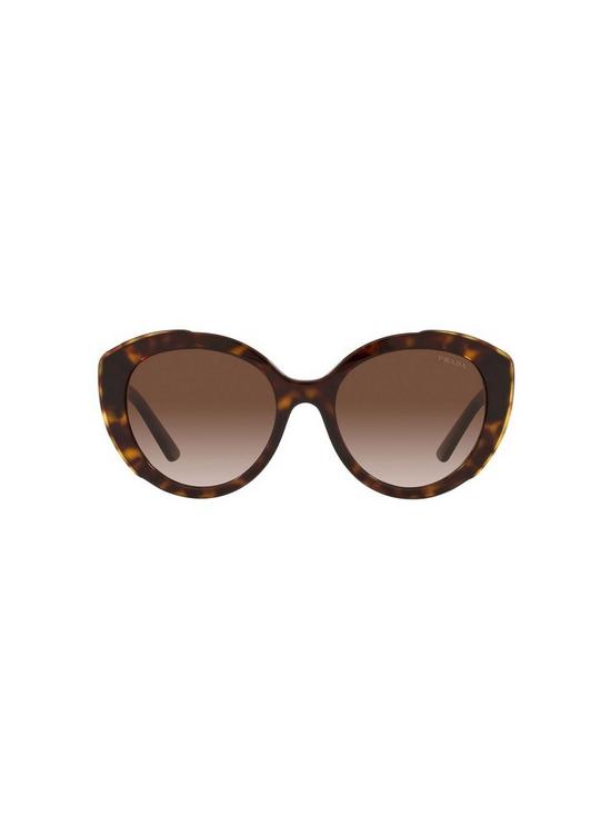 back image of prada-round-sunglasses-havana