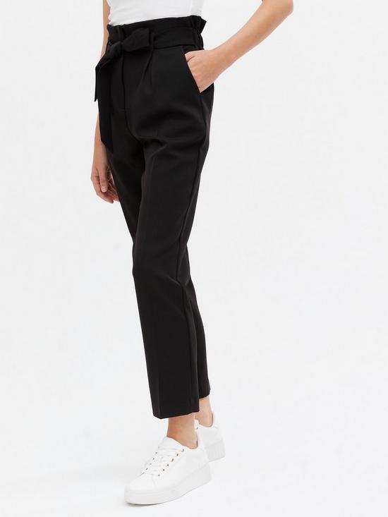 front image of new-look-black-belted-trousers