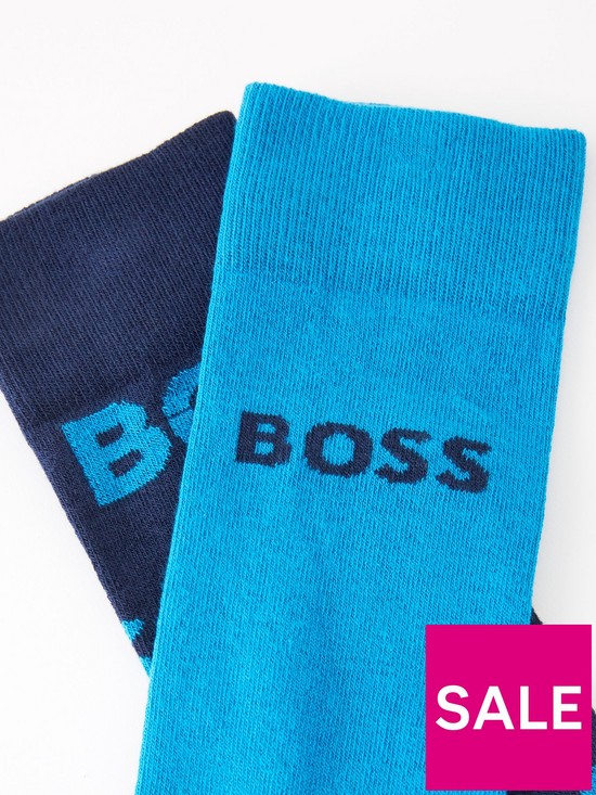 stillFront image of boss-bodywear-2-pack-all-all-over-logo-socks-blue