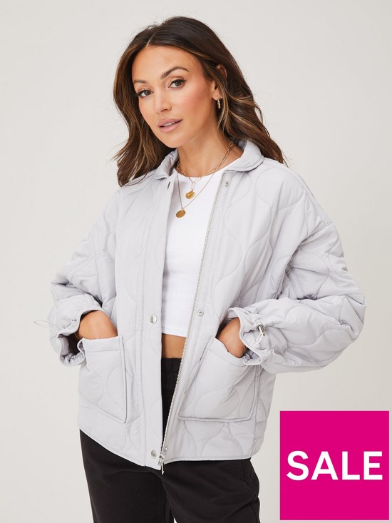 front image of michelle-keegan-lightweight-padded-coat-soft-grey