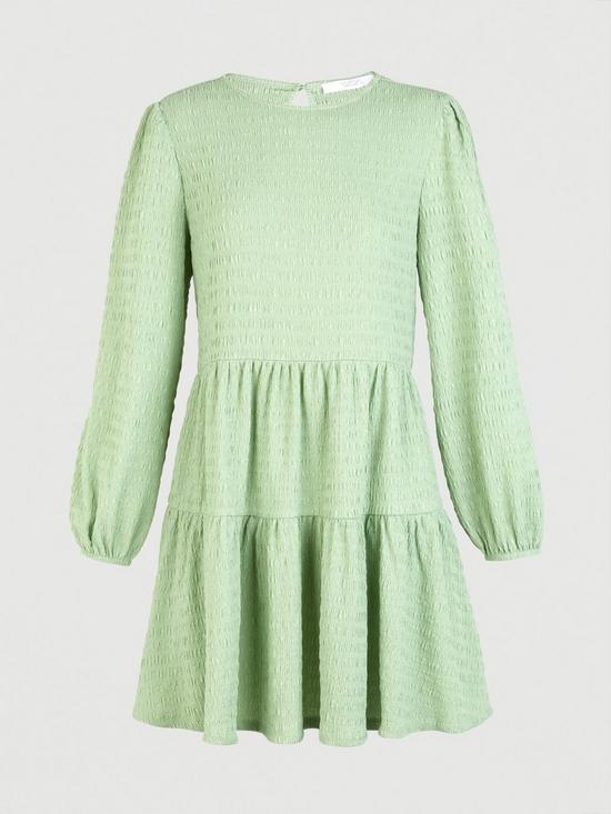 stillFront image of michelle-keegan-textured-jersey-swing-dress-green