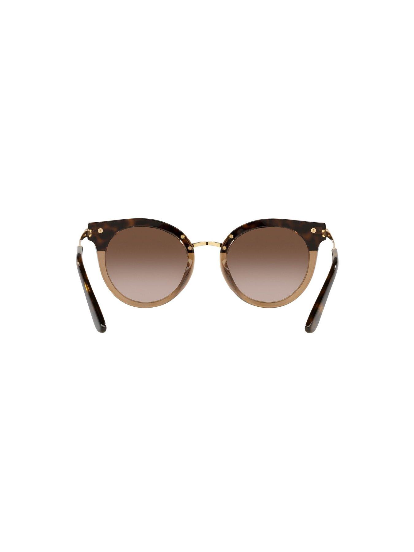 Image 4 of 4 of Dolce & Gabbana Round Sunglasses - Havana