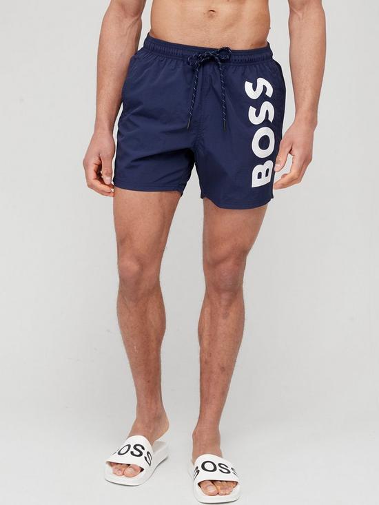 front image of boss-octopus-swim-shorts-navy