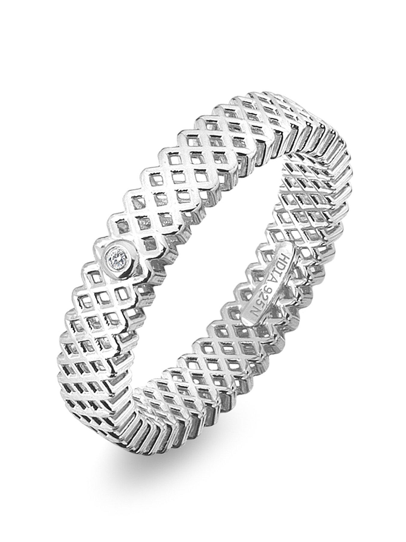 Steel and Silver Mesh heart Ring