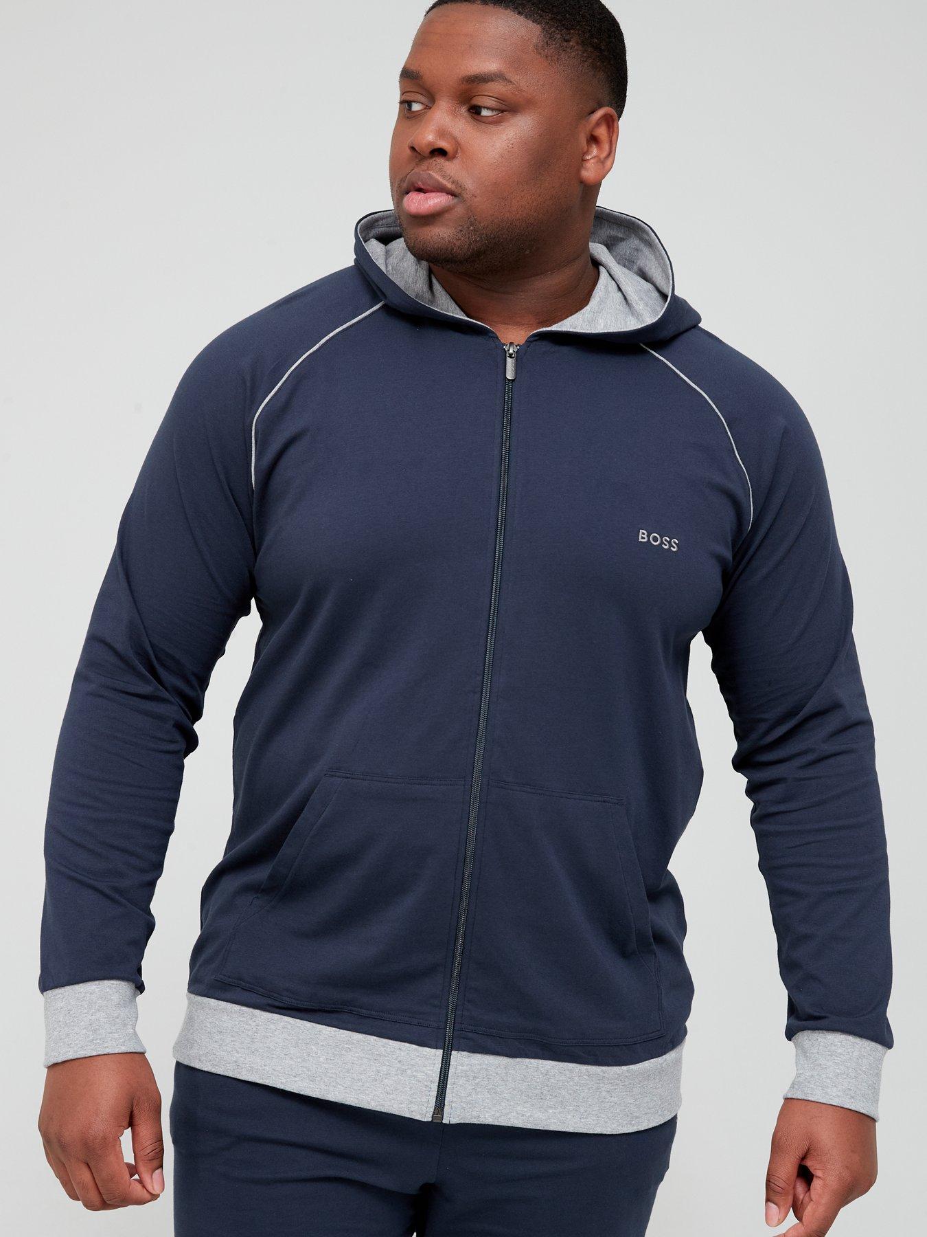 boss bodywear full zip hoodie navy