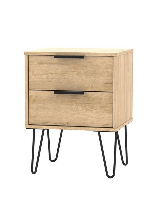 front image of swift-hanover-ready-assembled-2-drawer-bedside-chest