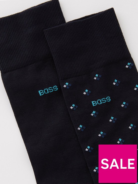 stillFront image of boss-2-pack-ofnbspboss-bodywear-mixed-polka-dot-socks-black